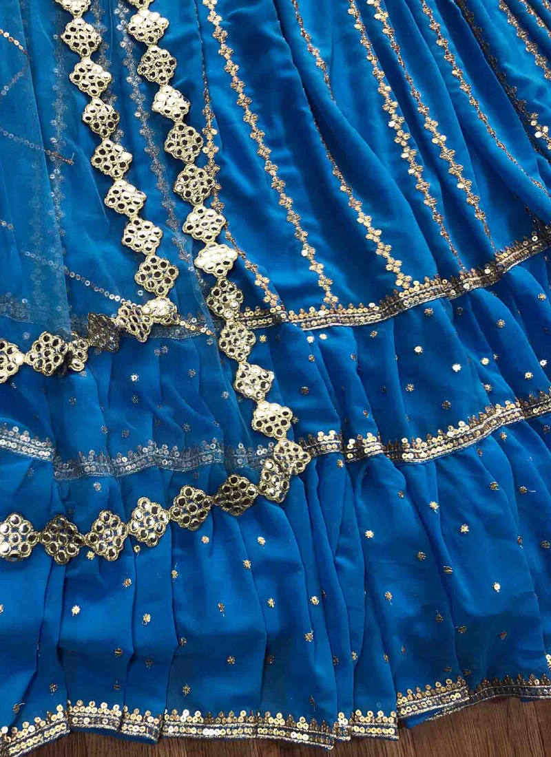 Blue Stylish Party Wear Lehenga Choli for All Ceremonial Occasion - Image 3