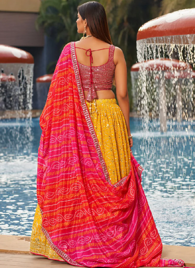 Haldi Special Yellow Georgette Heavy Embroidered Lehenga Choli Set - Image 7